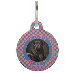 Bold Animal Lover Gift Square Pattern Pet Tag