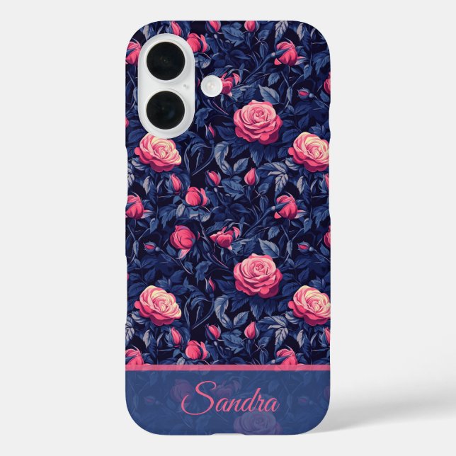 Bold Anniversary Gift Rose Flower Name Case-Mate iPhone Case (Back)