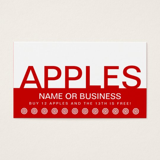 bold APPLES customer loyalty card