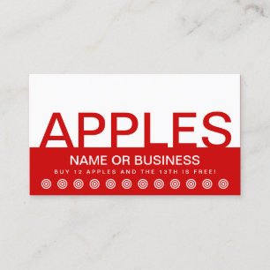 bold APPLES customer loyalty card - apple fruit