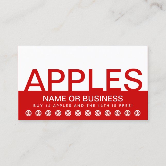 bold APPLES customer loyalty card - apple fruit (Front)
