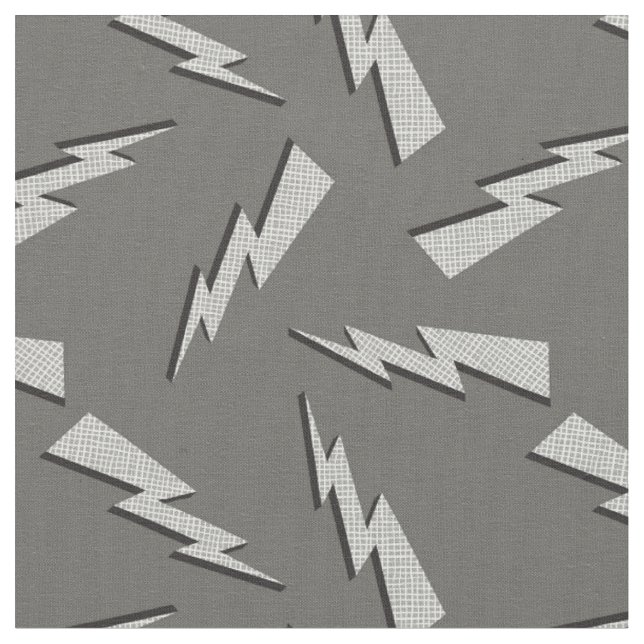bold arrows modern geometric bolt neutral grey  fabric (Close Up)