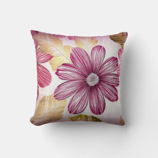 Bold Art Sketch Floral Pillow