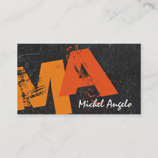 Bold Artistic Custom Colour Monogram Business Card