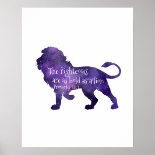 Bold As A Lion - Bible Verse Poster