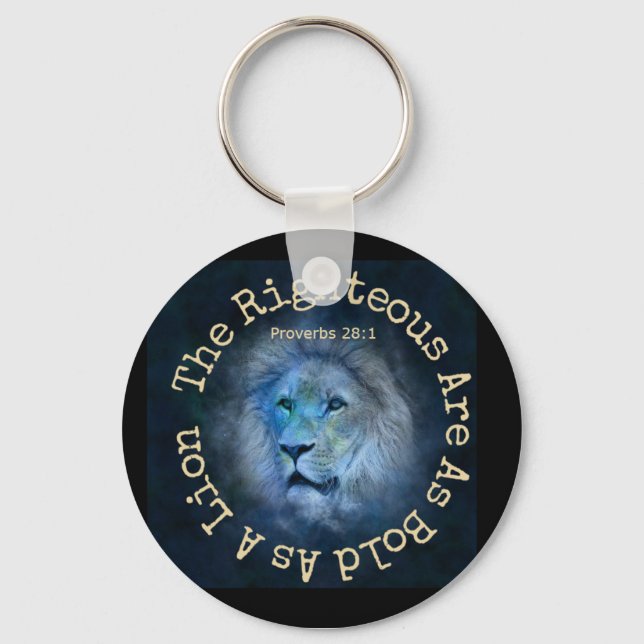 Bold As A Lion Proverbs 28:1 Key Ring (Front)