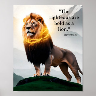 Bold as a Lion Proverbs 28:1 Poster