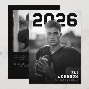 Bold Athletic Graduation PhotoPop  Announcement