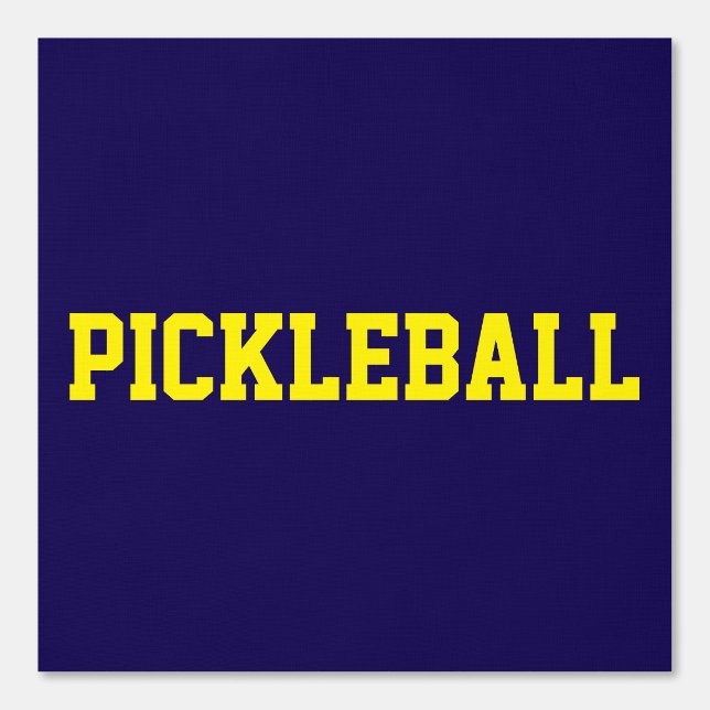 Bold Athletic Yellow PICKLEBALL Text On Navy Blue Wallpaper (Front)