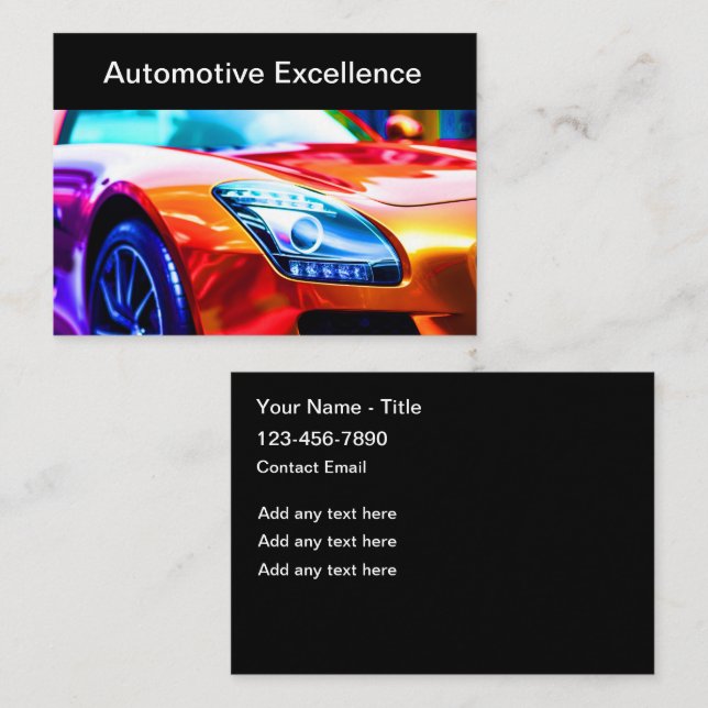 Bold Automotive Colourful Automotive Business Card (Front/Back)