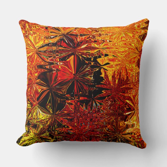 Bold Autumn Coloured Abstract Cushion (Front)