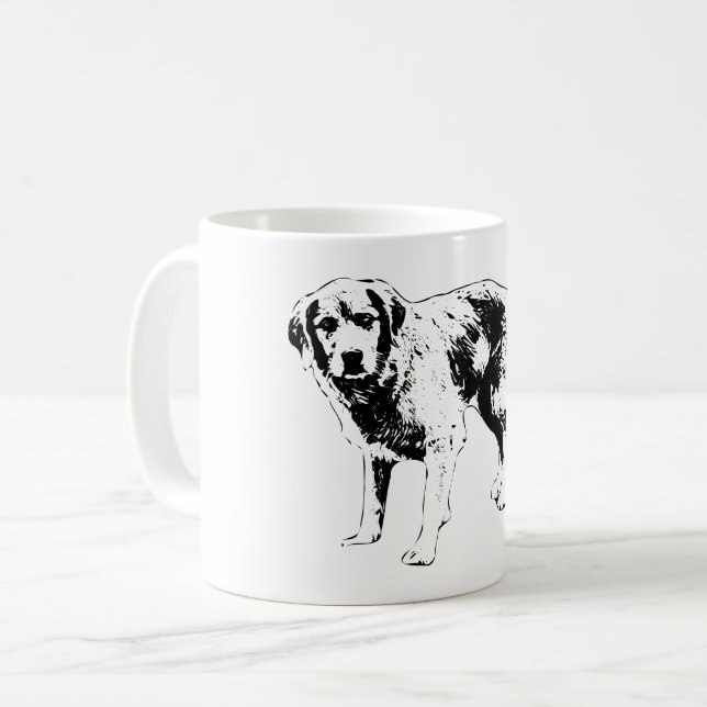 Bold Autumn Dog Outline Mug (Front Left)