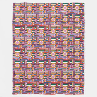 Bold Avant-Garde Retro Geometric Fleece Blanket