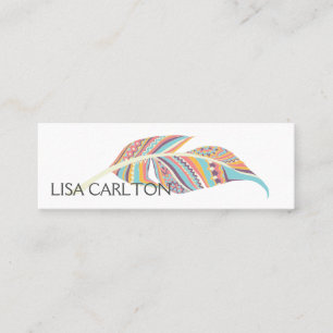 Bold Aztec Feather Mini Business Card