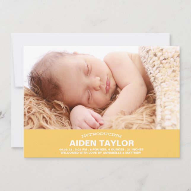 Bold Baby Birth Announcement (Front)