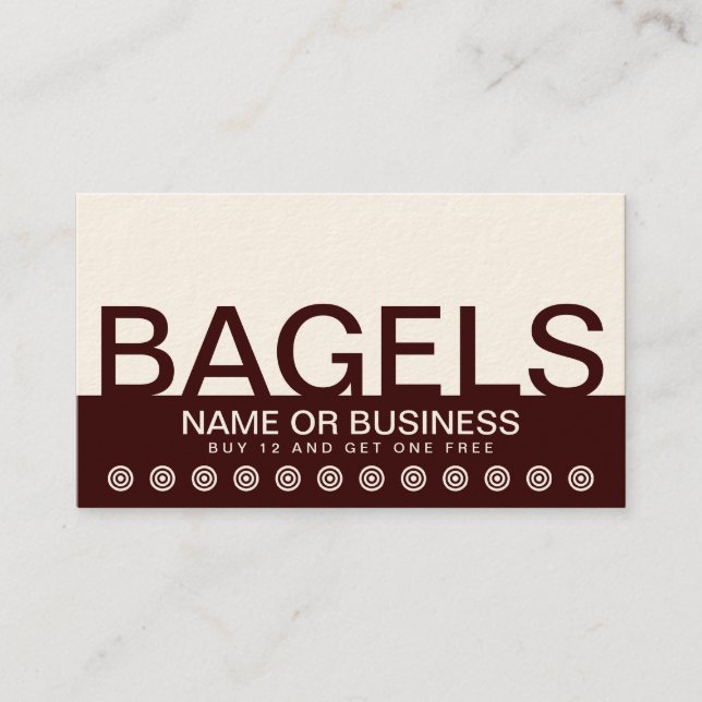 bold BAGELS customer loyalty card (Front)