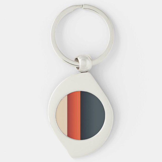 Bold Balance: Minimalist Colour Bands in Motion Key Ring (Front)