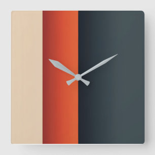 Bold Balance: Minimalist Colour Bands in Motion Square Wall Clock