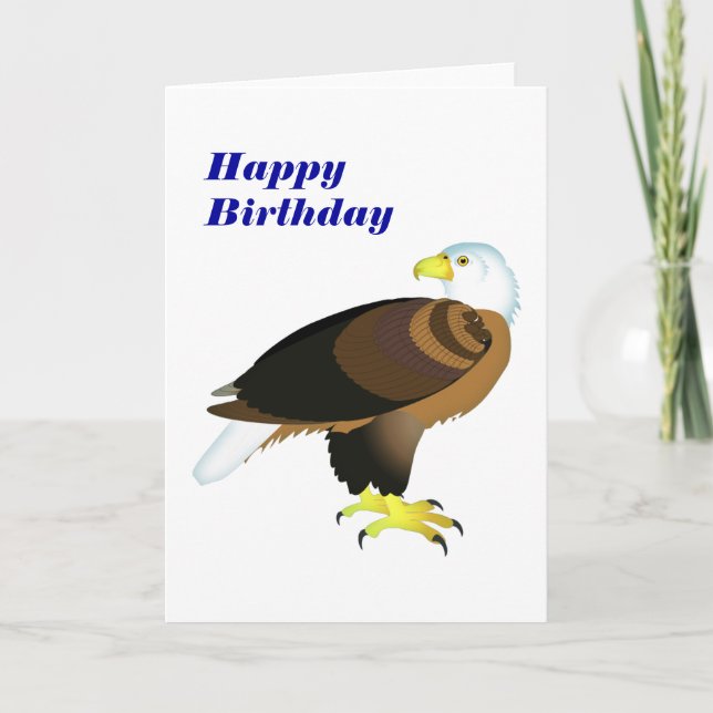 Bold Bald Eagle Birthday Card (Front)