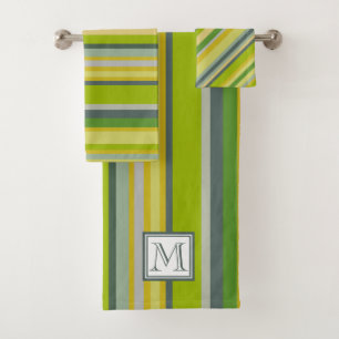 Bold Bamboo Colours Multi-Stripe Pattern   Bath Towel Set