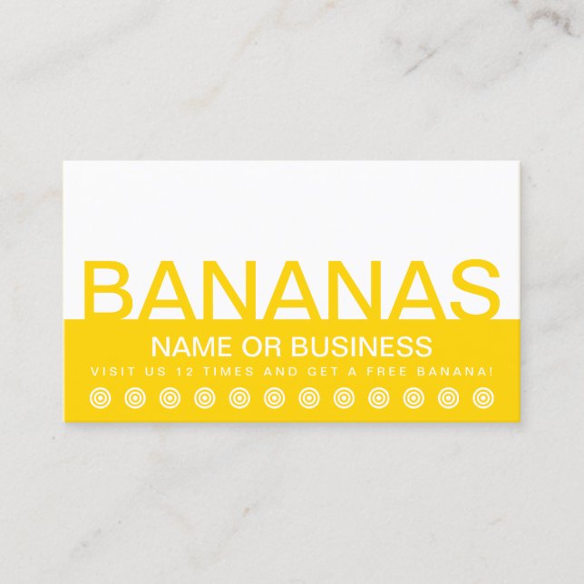 bold BANANAS customer loyalty punch card (Front)