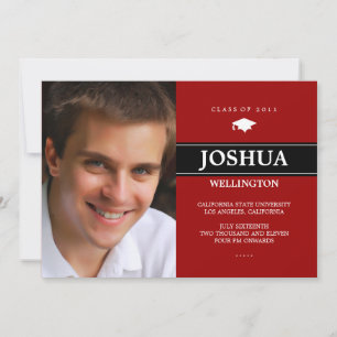 Bold Bar 1 Photo Graduation Announcement