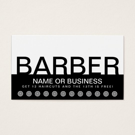 bold BARBER customer loyalty card