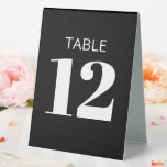 Bold Basic Black Modern Reception Table Number<br><div class="desc">Bold Typography Basic Black Modern Reception Table Number Tent Sign</div>