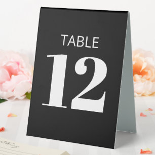 Bold Basic Black Modern Reception Table Number
