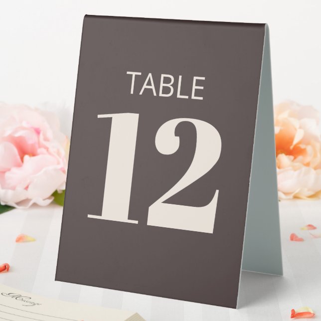 Bold Basic Brown Modern Reception Table Number (In SItu (Wedding))