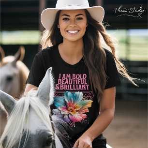 Bold Beautiful Brilliant Inspirational Woman Quote T-Shirt