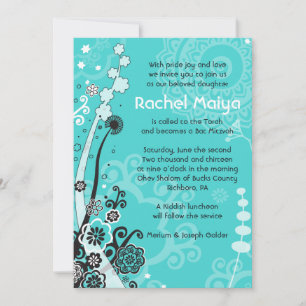 BOLD & BEAUTIFUL FLORAL Bat Mitzvah Invitation