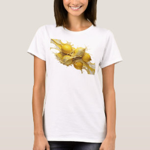 Bold & Beautiful Gold Abstract Lemons T-Shirt
