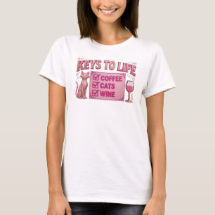 Bold & Beautiful Pink COFFEE THEN WINE T-Shirt
