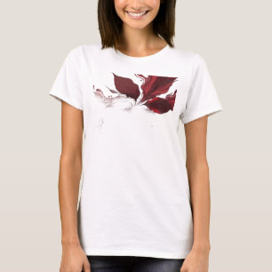 Bold & Beautiful Red Abstract Leaves Fashion Art T-Shirt