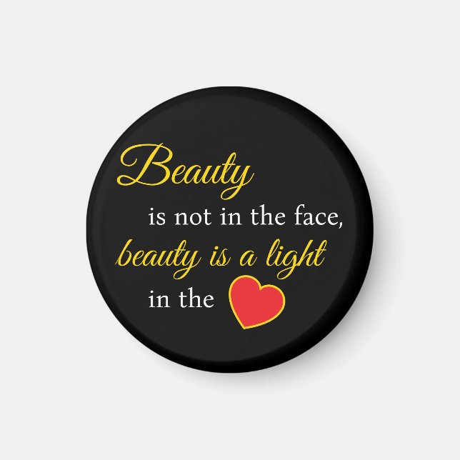 Bold & Beautiful – Round Beauty Slogan Magnet (Front)