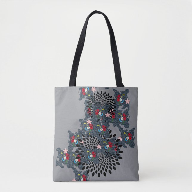 "Bold & Beautiful Shoulder-Printed Tote" "Artful C Tote Bag (Front)