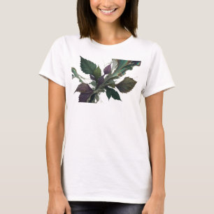 Bold & Beautiful Silver Abstract Leaves T-Shirt