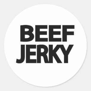 Bold Beef Jerky Typography  Classic Round Sticker