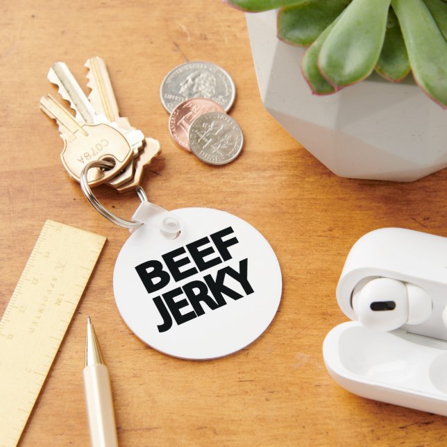 Bold Beef Jerky Typography  Key Ring (Desk)
