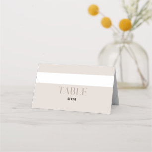 Bold Beige Wedding Custom Place Card
