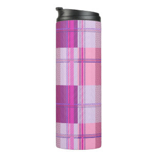 Bold Berry Magenta Plaid Aesthetic Thermal Tumbler