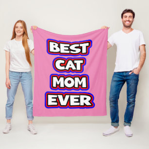 Bold Best Cat Mum Ever Typography Fleece Blanket