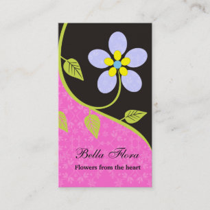 Bold big lavender flower business cards template