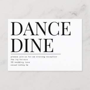 Bold Big Monogram DINE DANCE Reception Invite