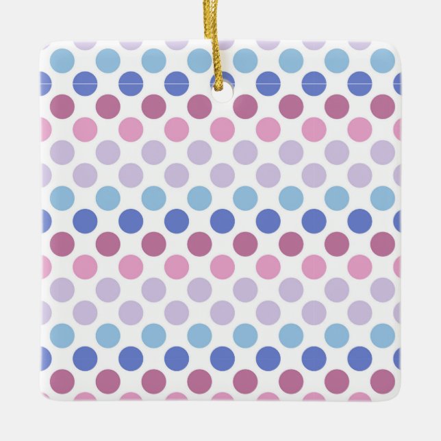 Bold Bigender Pride Flag Colours Polkadots Ceramic Ornament (Front)