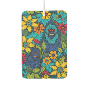 Bold Bigfoot Yeti Sasquatch Wildflower Flower Car Air Freshener