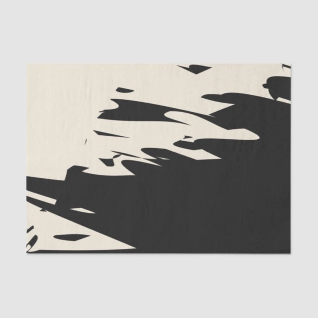 Bold Black Abstract Tissue Paper (Front)