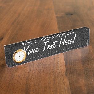 Bold Black and Charcoal Burst Customise This Nameplate