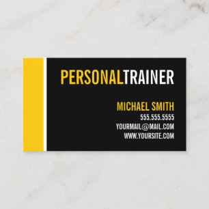 Bold Black and Custom Colour Personal Trainer Business Card
